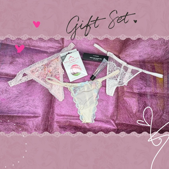 BRAND NEW Victoria’s Secret V-Strings MAC Lip Glass, & Heel Protectors Gift Set - Picture 1 of 13